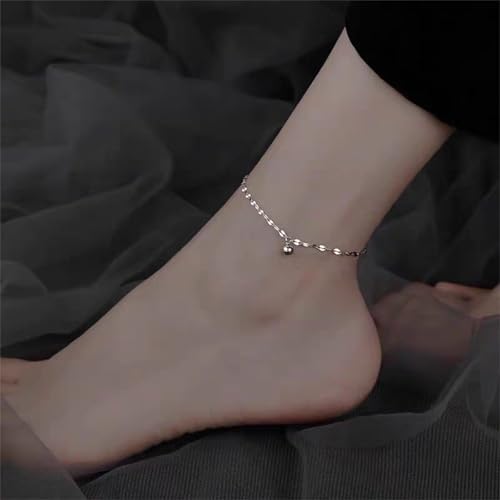 14K Gold Lucky Pearl Anklet Bracelets for Women Trendy, Dainty Charm Adjustable Ankle Bracelet Chain, Fashion Statement Foot Jewelry, Anniversary Birthday Valentine's Day Gifts.