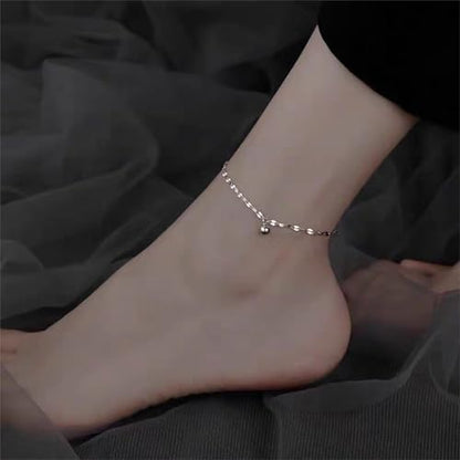 14K Gold Lucky Pearl Anklet Bracelets for Women Trendy, Dainty Charm Adjustable Ankle Bracelet Chain, Fashion Statement Foot Jewelry, Anniversary Birthday Valentine's Day Gifts.