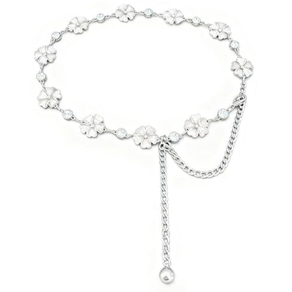 Women's Chain Belt Adjustable Rhinestone Metal Waist Belts for Women Ladies Chain Belt for Dresses - color: S-04