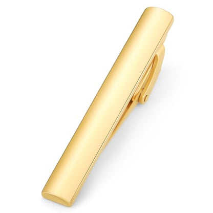 HONEY BEAR 5cm/5.4cm/6cm Mens Tie Clip Bar for Normal Size Steel Business Wedding Gift 1.97"/2.12"/2.36" - style: 5cm Matte Gold Polished