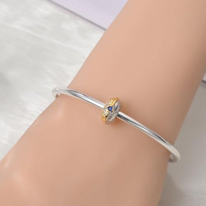 Charm for Bracelets and Necklaces Heart Cat Flower Boy 925 Sterling Silver Bead Birthday Jewelry Gift for Women - color: Gold Clip Charm