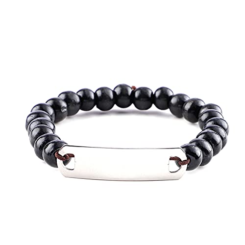 8mm Cross Beads Wooden Bracelet for Men Women Healing Lava Rock Stretch Bracelets Set - color: C: WWJD Wooden Bracelet