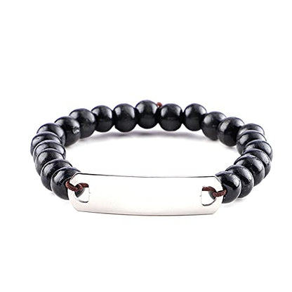 8mm Cross Beads Wooden Bracelet for Men Women Healing Lava Rock Stretch Bracelets Set - color: C: WWJD Wooden Bracelet