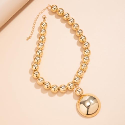 Gold Statement Choker Necklace for Women – Trendy Silver Long Layered Snake Chain Drop Necklace, Elegant Prom Party Jewelry Gift, Delicate Accessories for Her - color: D-Fashion semi-circular pendant necklace