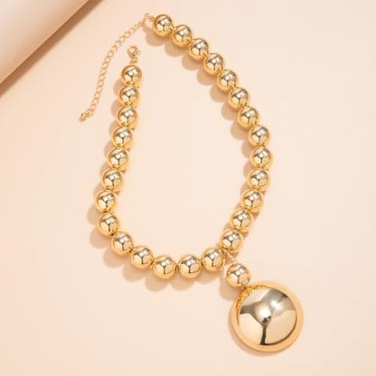 Gold Statement Choker Necklace for Women – Trendy Silver Long Layered Snake Chain Drop Necklace, Elegant Prom Party Jewelry Gift, Delicate Accessories for Her - color: D-Fashion semi-circular pendant necklace