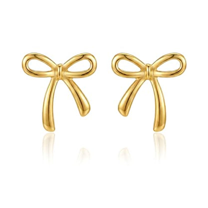 Gold Bow Earrings for Women, Long Tassel Chain Drop Earrings, Trendy Small Bow Earrings, Ribbon Waterfall Dangling Earrings, Pearl Bow Earrings, Sparkly Elegant Bowknot Preppy Jewelry Gifts for Women - color: Y