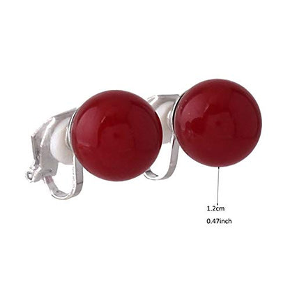 1-5 Pairs Pearl Clip on Earrings for Women Non Piercing Earrings Set Hypo-Allergenic Earrings - color: 4 Pairs Red Clip-ons