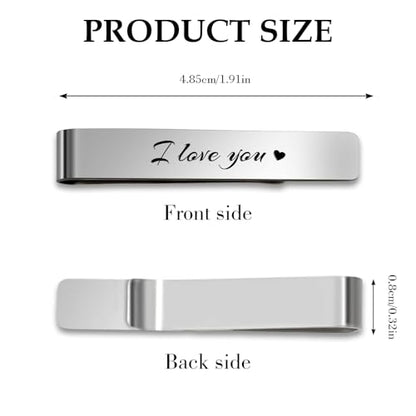 I Love You Gifts for Him Husband Valentines Day Gifts for Him Boyfriend Bf Stainless Steel Tie Clip Pin Tie Bar Fathers Day Gift 25th 50th 10 1 Year Anniversary Happy Birthday Presents Christmas Gift