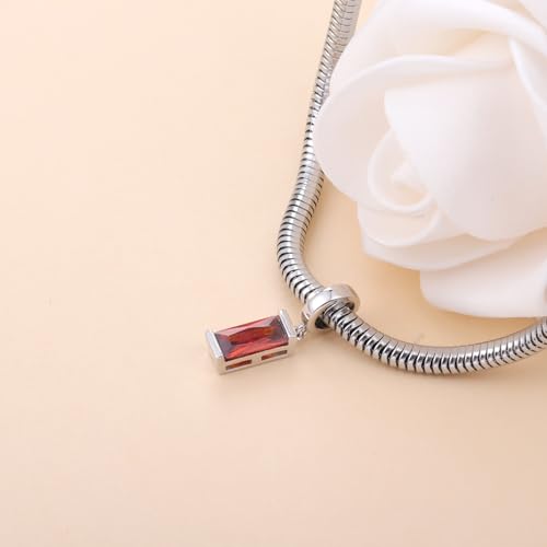 Helonley Birthstone Charms for Charms Bracelet: Birth Stone Charms | 925 Sterling Silver Birth Stone Bead Charms for Bracelets and Necklaces, Christmas Birthday Gifts for Mom and Wife - color: Jan.