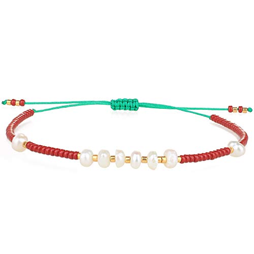 KELITCH Womens Pearl Bracelets Friendship Bracelet Handmade Miyuki Beads Charm Bracelet Holiday Gift - color: 22F