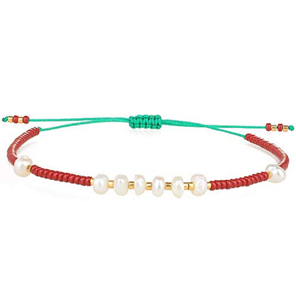KELITCH Womens Pearl Bracelets Friendship Bracelet Handmade Miyuki Beads Charm Bracelet Holiday Gift - color: 22F
