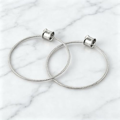 Aienid Large Hoop Ear Gauges Stainless Steel Double Flared Tunnels Plugs for Women 6mm-20mm Body Piercing Jewelry - color: Silver, size: 16mm (5/8")