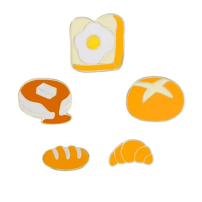 Cute Fastfood Enamel Lapel Pin Set, Cartoon Brooch Badge Pins for Backpacks Clothes Bags DIY Party Decoration for Women Kids Gifts