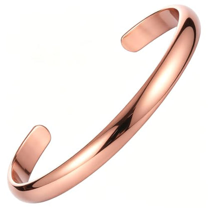 Pure Copper Bracelet – Copper Bracelet for Men & Women – 100% Solid, Raw & Uncoated Handmade Hammered Tibetan Cuff Bangle - color: Copper651W8C