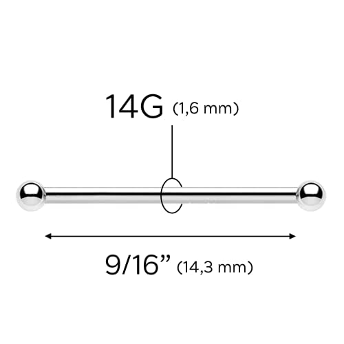 14G Nipple Piercing Surgical Stainless-Steel Set of 2 Barbell Marijuana Weed Cute Nipple Rings Nipple Piercing Jewelry for Women - 9/16" Barbell