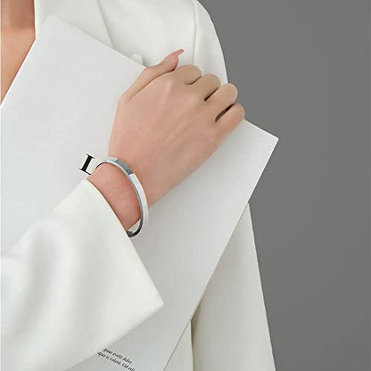 MYNENEY Womens Bracelets Stainless Steel Pave Cubic Zironia Stackable - color: 6mm-Silver, size: 6.3 Inch