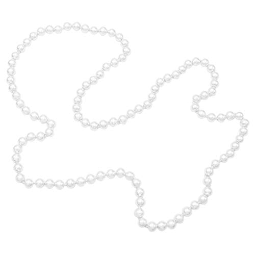 Rosemarie & Jubalee Women's Stunning Simulated Glass Pearl Knotted Strand Pearl Necklace - color: White, Silver, size: 8mm, style: 36" Endless