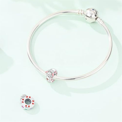 2pcs Stopper Spacer Beads for Pandora Bracelets, Sterling Silver Cross Ladybug Clip Spacer Charms For Bracelet DIY Jewelry Gift - color: Lamp