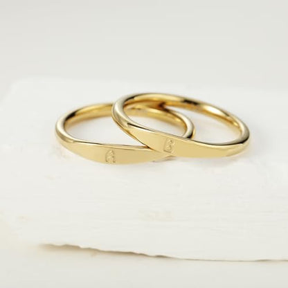 Gold Initial Rings for Women Non Tarnish Thumb Rings for Teen Girls 14K Gold plated for Women - color: B