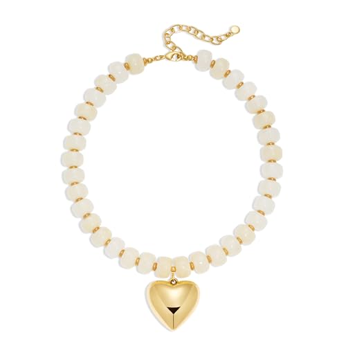LILIE&WHITE Resin Chunky Beaded Necklace for Women Minimalistic Modern Statement Necklace Jewelry Accessories - color: XL23227A