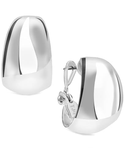 Anne Klein Women's Hoop Earrings, Layered Statement Fashion Jewelry for Everyday and Evening Wear - color: Silver Tapered