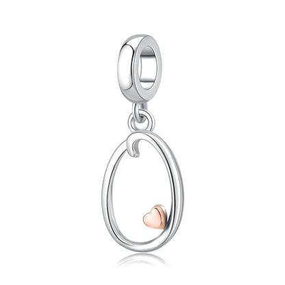 Letter Charms for Pandora Bracelets 925 Sterling Silver Alphabet Initial Charms Bead Jewelry Gift for Women - style: Initial O