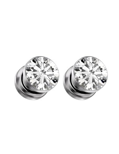 Astm F136 Titanium CZ Ear Gauges Screw Fit Flesh Tunnels Plugs Gauges Earring Expander Stretcher Ear Tunnels For Ears 10G 8G 6G 4G 2G 0G 00G Plug Earrings Body Piercing Jewelry For Women Men - color: 4G Gauges