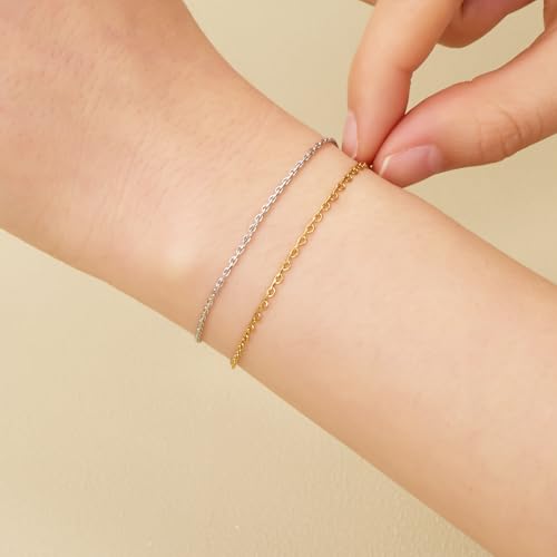SMYHTGLIF 32.8 Feet Thin Cable Chain for Jewelry Making Craft Jewelry Chain | Gold Stainless Steel Bulk Chain Rolo Chain Roll Permanent Jewelry - color: Rolo Gold