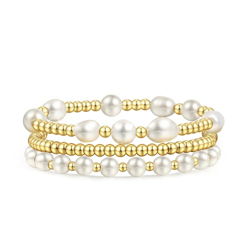 Badu Gold Beaded Bracelets for Women Boho Crystal Multiple Layered Stackable Wrap Bangle Set Paperclip Chain Trendy Jewelry - color: Style-3