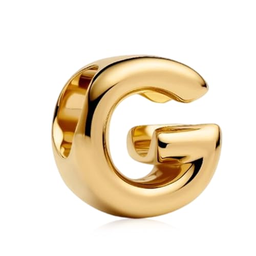 Gold Letter Charms A-Z for Bracelets 925 Sterling Silver Alphabet Initial Charms Beads Jewelry Gifts for Women - color: G