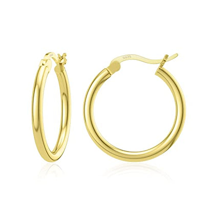 JIAYIQI Sterling Silver Hoop Earrings 18K White Gold Plated Silver Circle Endless Earrings Hoops Jewelry Lightweight Hoop Earring for Women Diameter 10,14,16,18,20,25,30,35,40,50,60mm - style: Gold-18mm