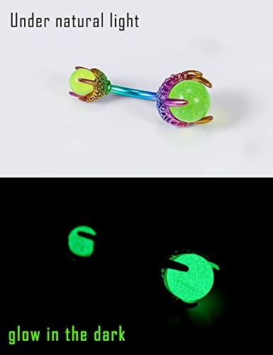 Prjndjw Belly Button Dangle 14G Surgical Steel Rings Pregnancy Snakes Glow CZ Heart Silver 11pcs Piercing Kit - color: Purple Belly button ring