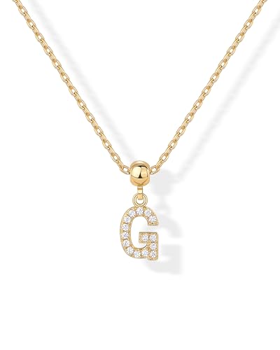 PAVOI 14K Gold Plated Dainty Initial Letter Necklace with Charms for Women | Adjustable Chain Gold Charm Initial Necklaces, Small Alphabet Letters Removable Pendants Cute Jewelry Gifts - style: - G