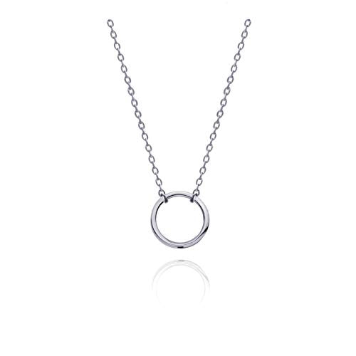 S.Leaf 18K Gold Plated Cubic Zirconia Choker Necklace for Women 925 Sterling Silver Layered Coin Moon Star Heart Circle Crystal Lariat Pendant Necklaces Gifts for Women Trendy - color: Circle_Silver