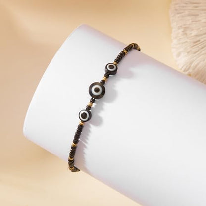 Starfish Mermaid Anklets Bracelets for Women Waterproof Gold Beaded Seashell Starfish Anklets Bohemian Summer Surf Stackable Anklet Bracelet Hawaiian Mermaid Jewelry Outfits for Women - style: Black Lapis Lazuli