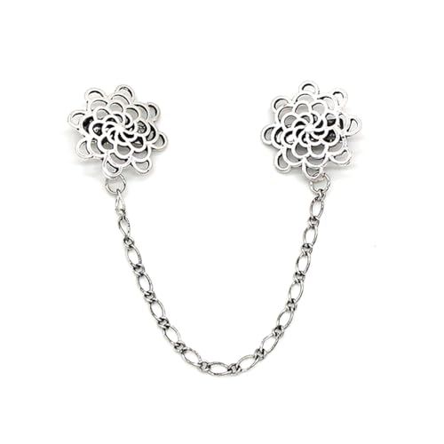 Vintage Sweater Shawl Clip Chain Cardigan Collar Clasp Fashionable Women Clothing Fastener Business Meeting - color: B