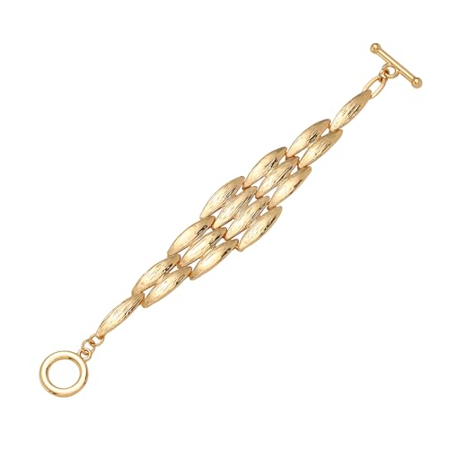 14K Gold & Silver Plated Lightweight Link Bracelet for Women | Stackable Bracelets ,14K Gold Plated Bracelets with CZ,Lightweight Trendy Chain Bracelet Jewelry Gift - style: gold diamond