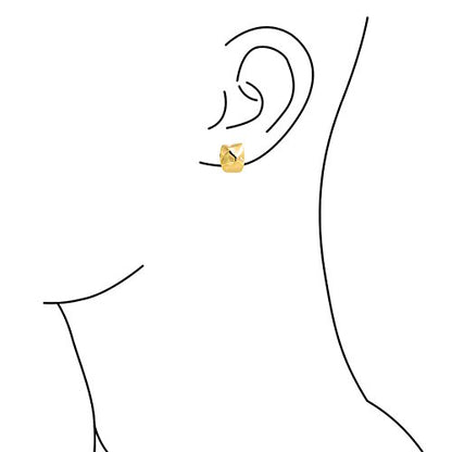 Modern Hammered Dome Half Hoop Clip-On Earrings Silver Gold Plated - color: Yellow