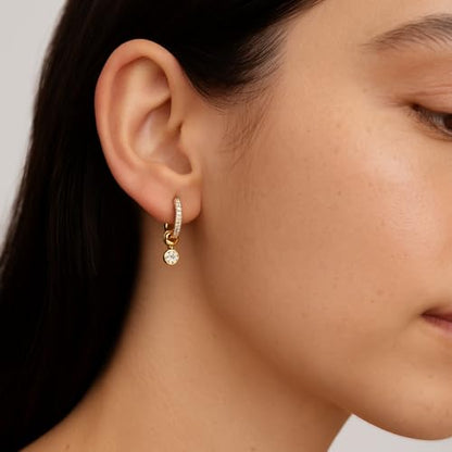 Gold Plated Small Huggie Hoop Cubic Zirconia Earrings for Women, Sparkling Pave Setting Huggie Earrings, Perfect for Special Occasions