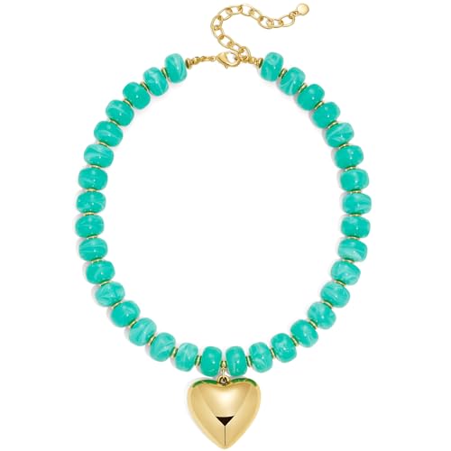 LILIE&WHITE Resin Chunky Beaded Necklace for Women Minimalistic Modern Statement Necklace Jewelry Accessories - color: XL23227C