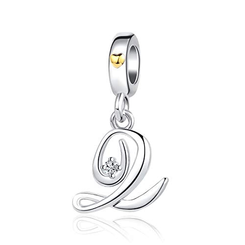 Silver Initial A-Z Letter Charm Compatible Pandora Charm Bracelets for Women Jewelry - style: Q