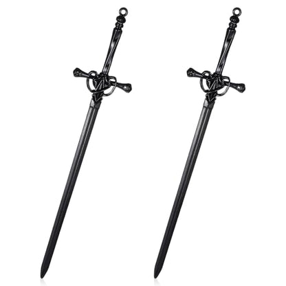 Retro Hair Sticks 2 Pcs Metal Sword Hair Pins for Women Hair-Acceossories for Renaissance Festivals, Halloween Thick-Hair & Updos