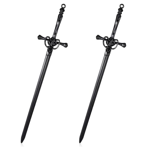Retro Hair Sticks 2 Pcs Metal Sword Hair Pins for Women Hair-Acceossories for Renaissance Festivals, Halloween Thick-Hair & Updos