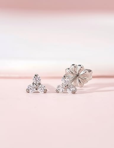 Limerencia G23 Pure Titanium Hypoallergenic Earrings | F136 Implant Grade Titanium Jewelry for Sensitive Ears - color: Trinity CZ