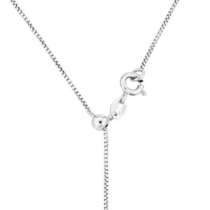 Miabella 925 Sterling Silver or 18K Gold Plated Italian 1mm Adjustable Solid Thin Bolo Box Chain Necklace for Women / 14-24 Inch Slider/Made in Italy - style: sterling silver