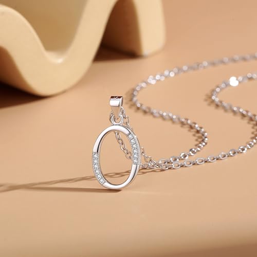 VIKI LYNN Dainty Initial Letter Pendant Necklace for Women | Cubic Zirconia Initial Jewelry, Personalized Letter Necklace, Dainty Women Jewelry, Birthday Gift Idea for Her, Mom and Wife - color: Silver, style: Silver-O