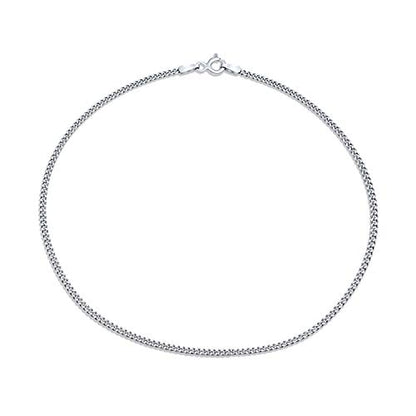 Bling Jewelry Strong Cable Rope Chain Anklet Strand Ankle Bracelet Yellow Gold Plated .925 Sterling Silver - color: Silver Tone