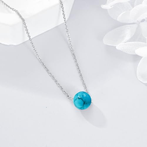 925 Sterling Silver Black Pearl Necklace Choker Jewelry Birthday Gifts for Women - style: Turquoise