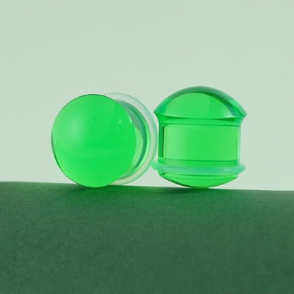 Precise Dimensions Set Color Acrylic O-Ring Ear Plugs Tunnels Gauges Stretcher Piercings Kit - color: Green, size: 10-14mm