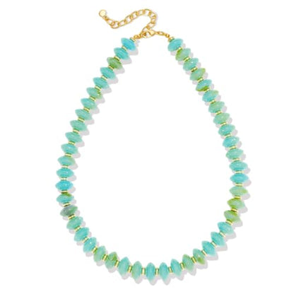 Resin Chunky Beaded Necklace for Women,Vacation Jewelry | Acrylic Beads,Boho Summer Beach Handmade Jewelry,Trendy Bold Statement Beaded Necklace,Birthday Gift for Women - color: Mint Green